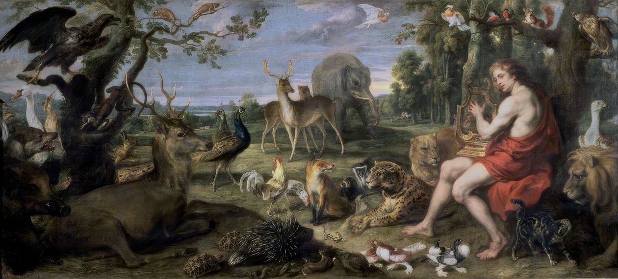 ORFEO Y LOS ANIMALES – SIGLO XVII – OLEO / LIENZO – 195 × 432 cm – NP 1844 – BARROCO FLAMENCO tekijältä Frans Snyders or Snijders