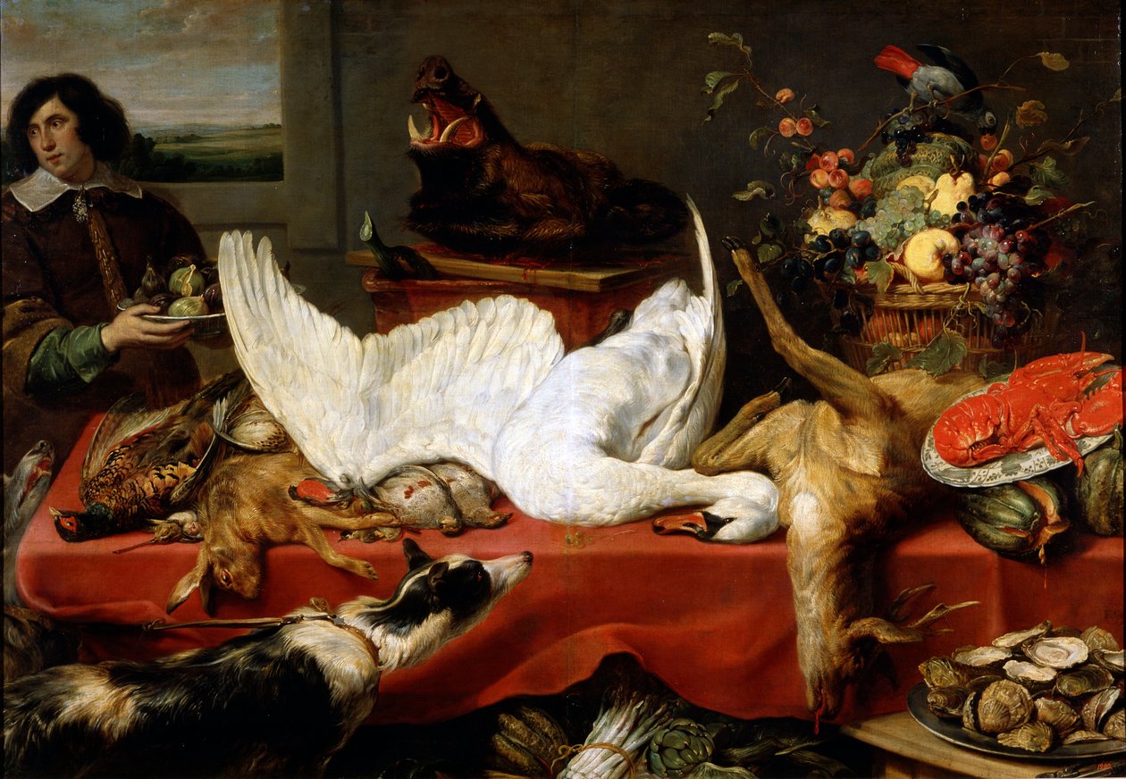 Asetelma joutsenen kanssa, 1640-luku tekijältä Frans Snyders or Snijders