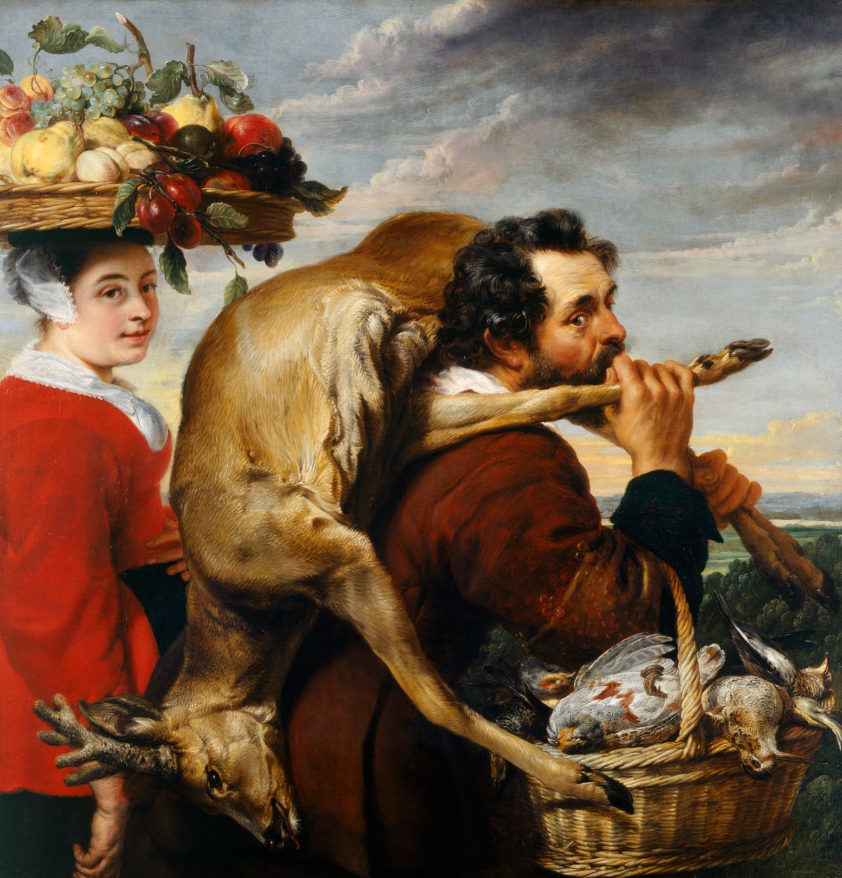 Figuurit hedelmillä ja riistalla (öljy kankaalle) tekijältä Frans Snyders or Snijders