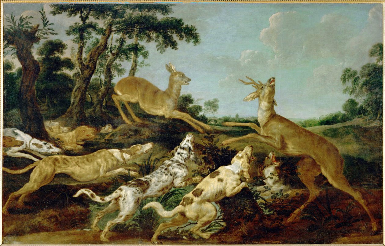 Metsästys kohtaus tekijältä Frans Snyders or Snijders