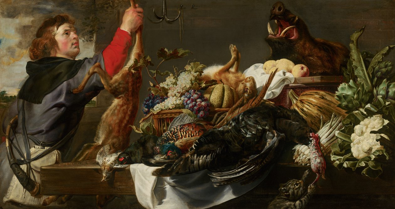 Asetelma Huntsmanin kanssa, n. 1615 tekijältä Frans Snyders or Snijders