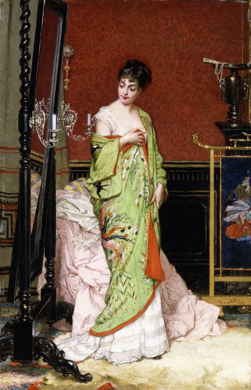 Vihreä kimono, 1876 tekijältä Frans Verhas