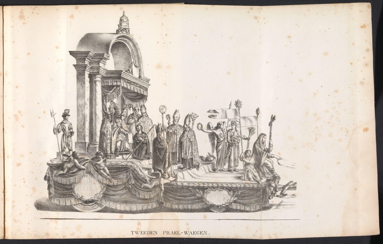 Toinen kelluva kulkue Saint Rumboldille, 1825 Tweeden Prael-waegen (otsikko esineessä) tekijältä Frans Vervloet