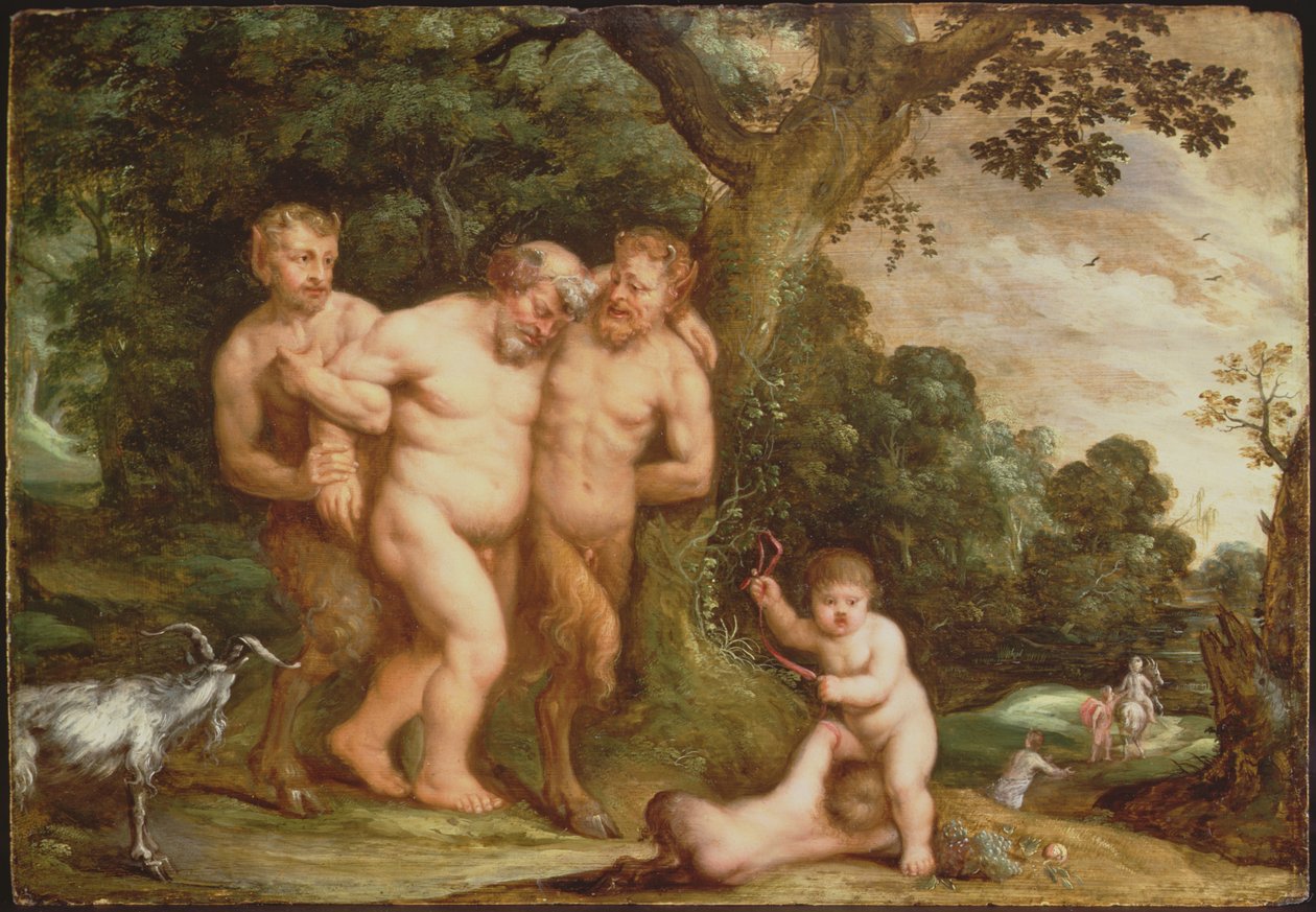 The Drunken Silenus (öljy paneelissa) tekijältä Frans Wouters