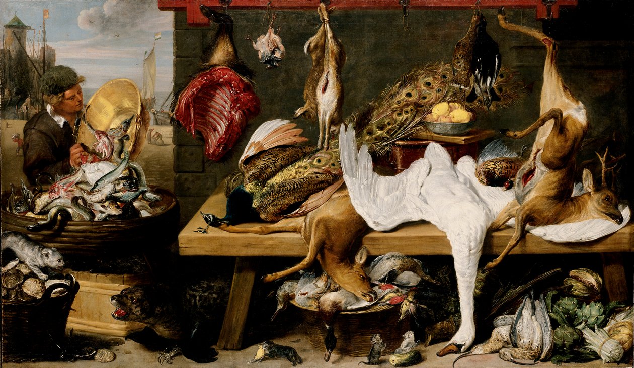 Market Scene on a Quay, n. 1635-1640 tekijältä Frans and workshop Snyders