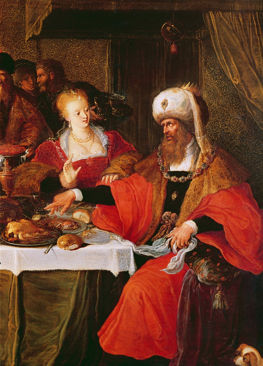 Herodes ja Herodias Herodeksen juhlassa (yksityiskohta 222483) tekijältä Frans the Elder Francken