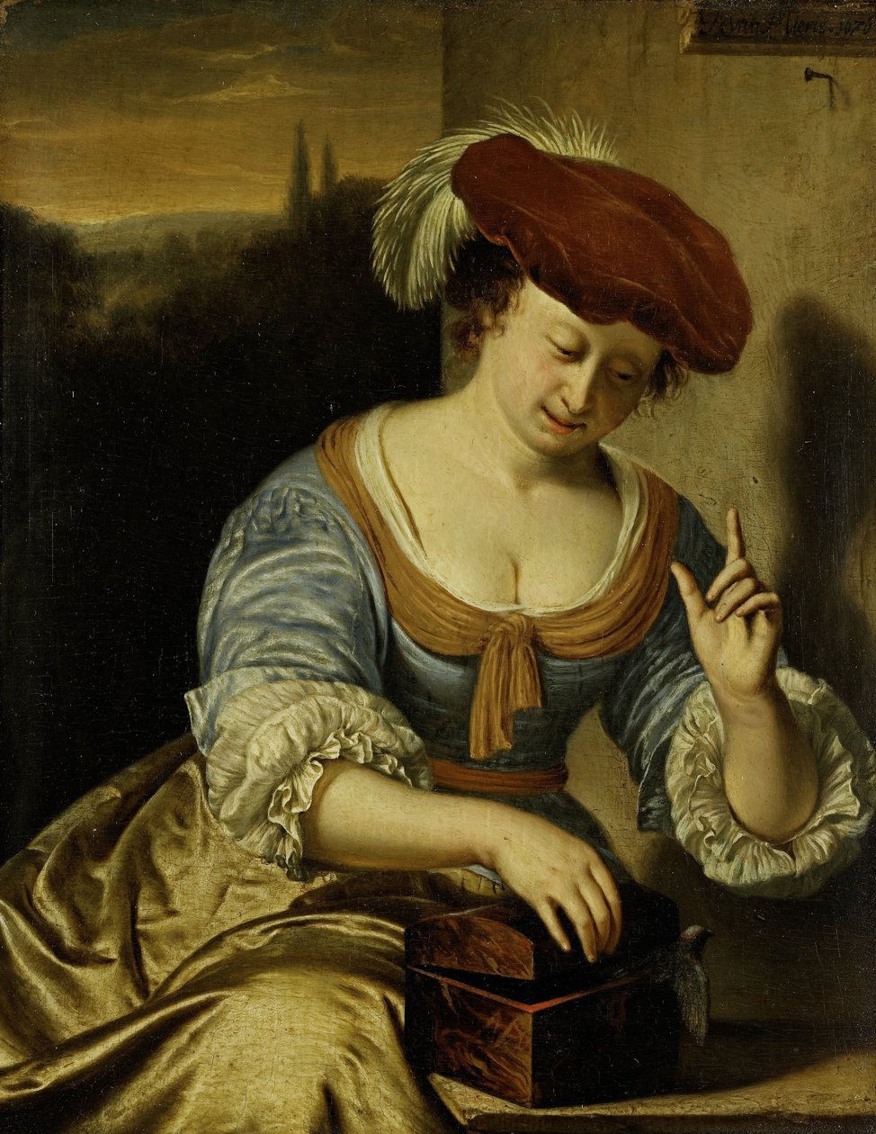 Escaped Bird: Allegory of siveys tekijältä Frans van Mieris (I)