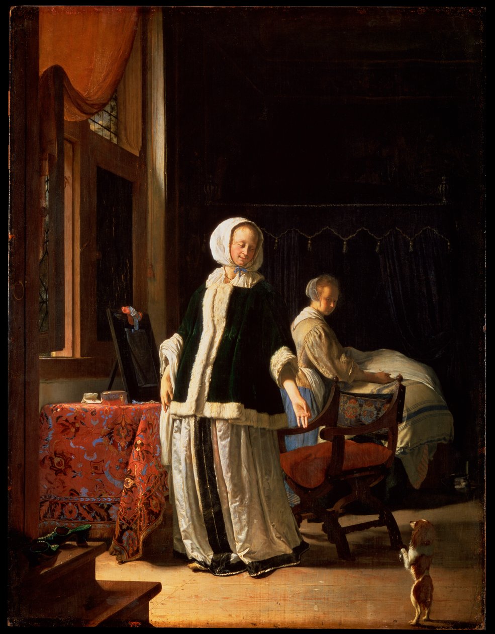 Nuoren naisen aamu, c1660 tekijältä Frans van Mieris