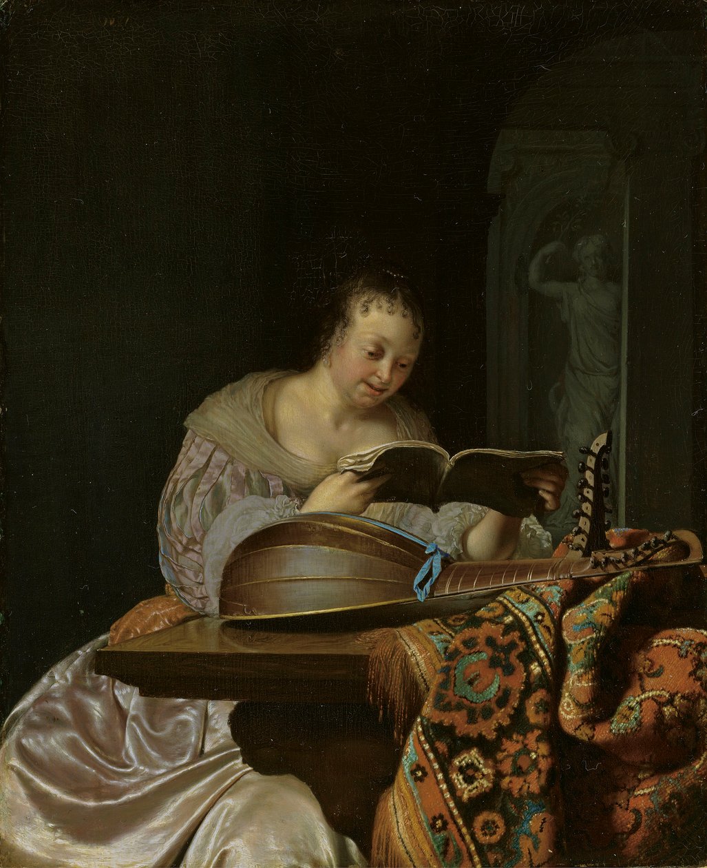 Nainen laulaa tekijältä Frans van Mieris the Elder