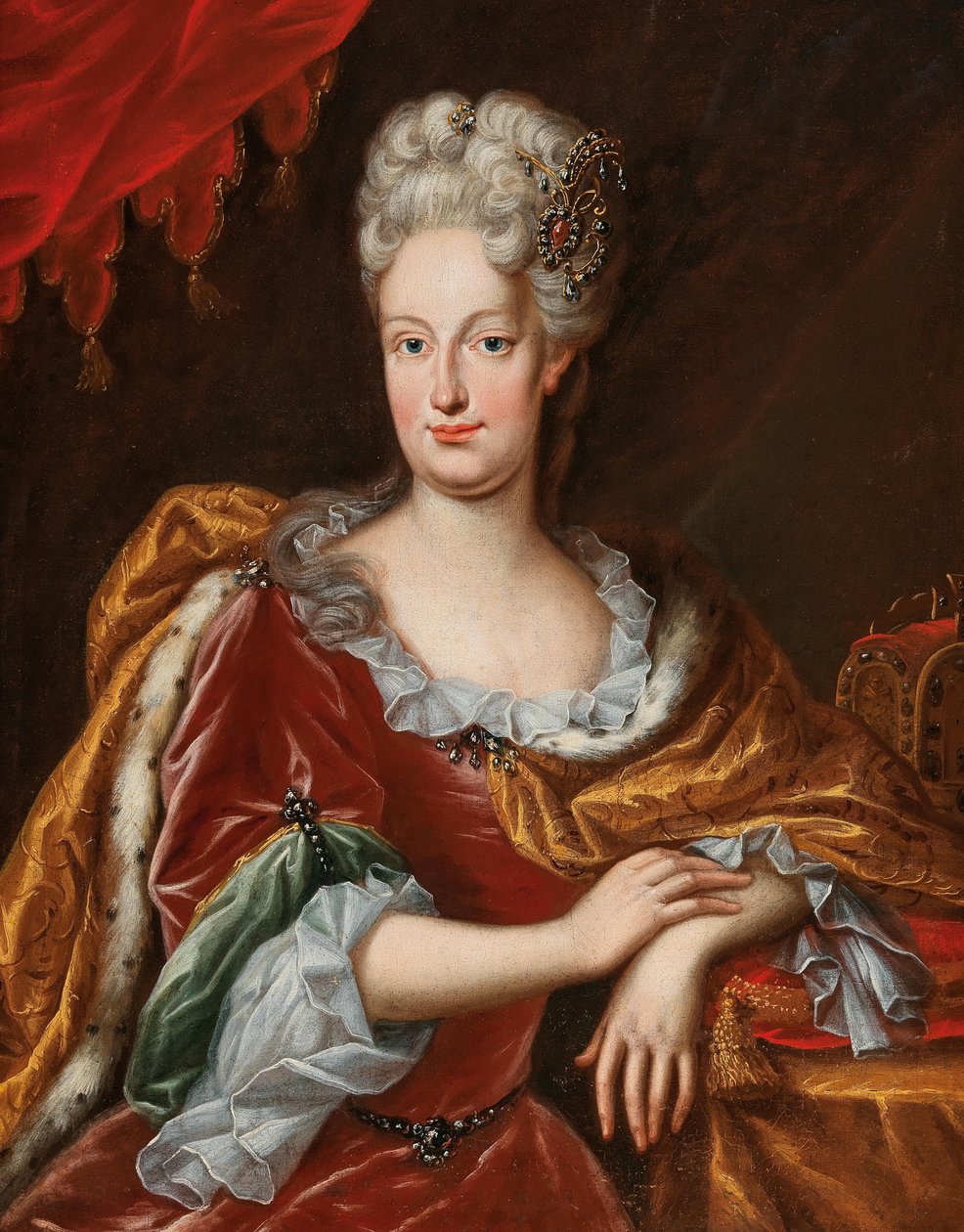 Muotokuva Elisabeth Christinen Brunswick-Wolfenbüttelistä 1691-1750.., 1700-luvun 1. puolisko. tekijältä Frans van Stampart