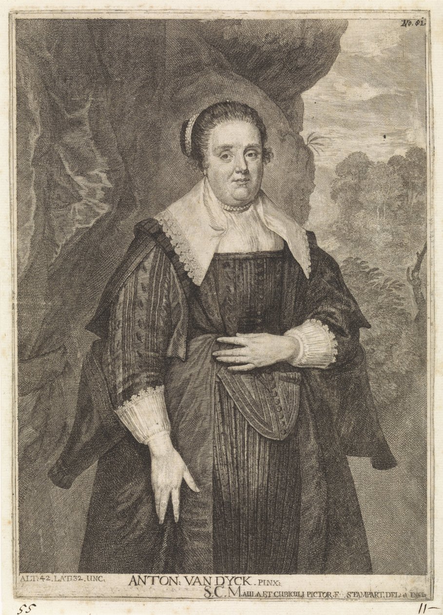 Tuntemattoman naisen muotokuva Theatrum Artis Pictoriae (sarjan nimi) tekijältä Frans van Stampart