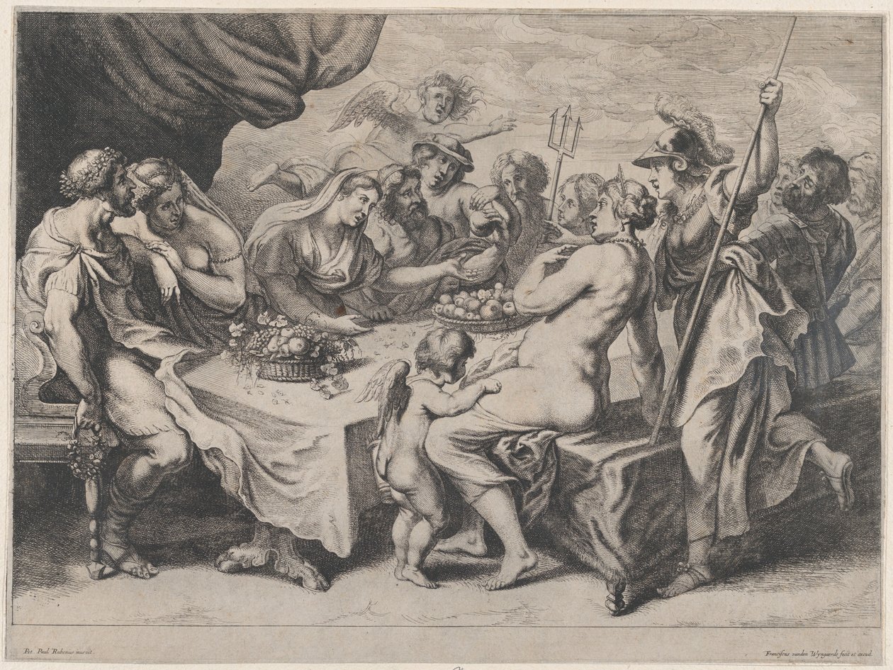 Peleuksen ja Thetisin hääjuhla, 1636-79. tekijältä Frans van den Wyngaerde