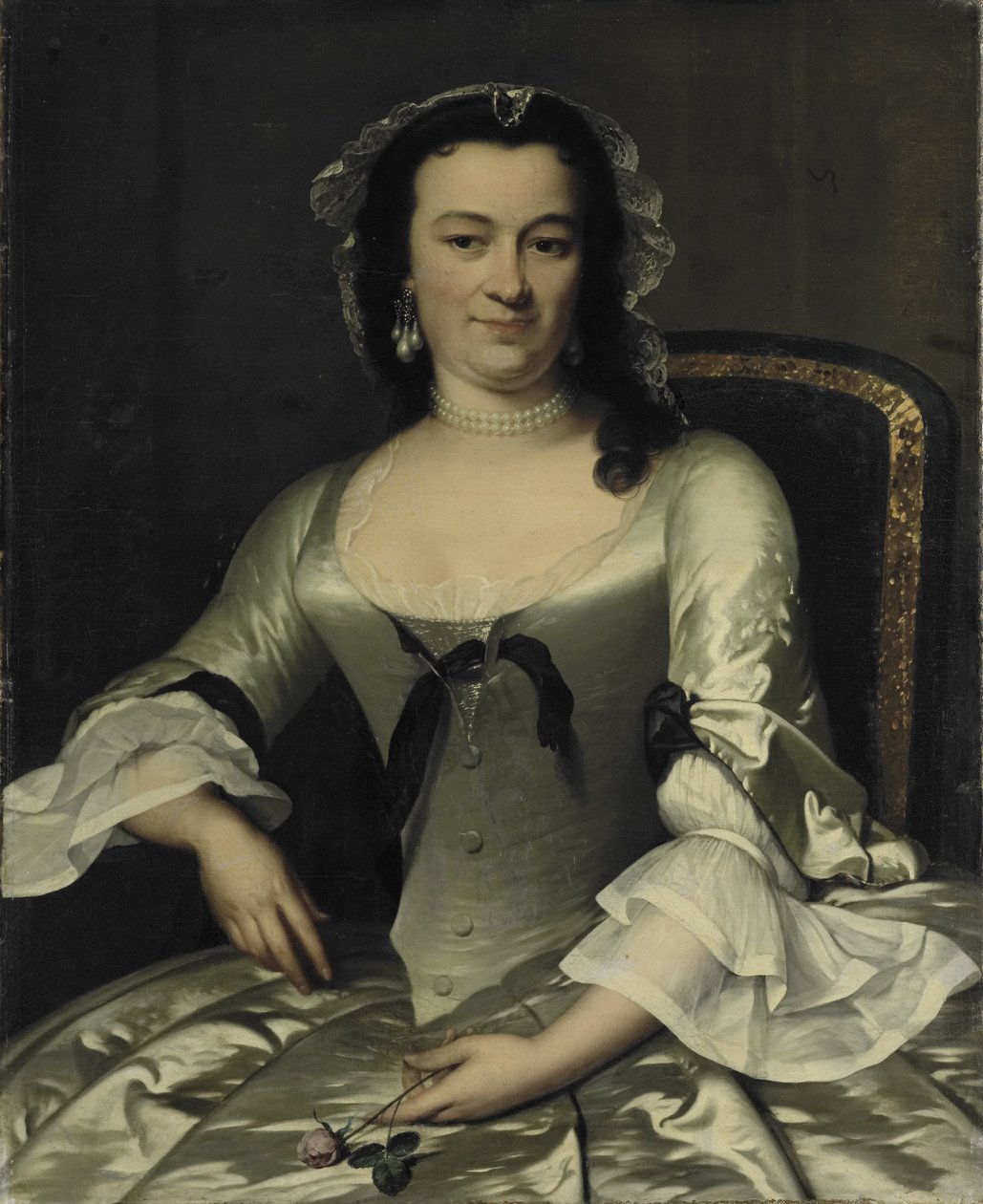 Willem Sautijnin vaimon Maria Henriëtte van de Polin muotokuva tekijältä Frans van der Mijn