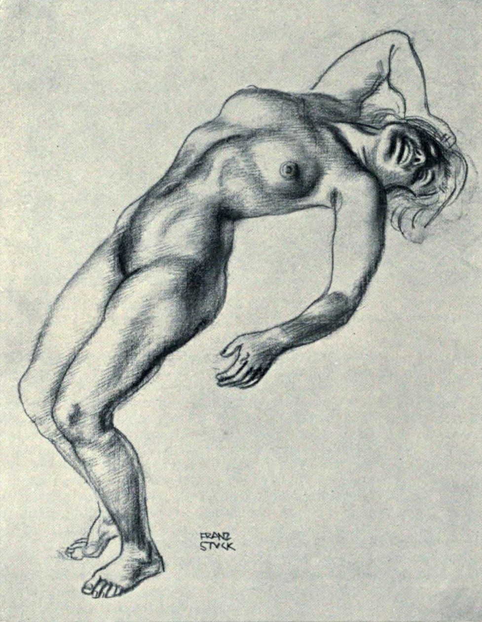aktzeichnung tekijältä Franz von Stuck