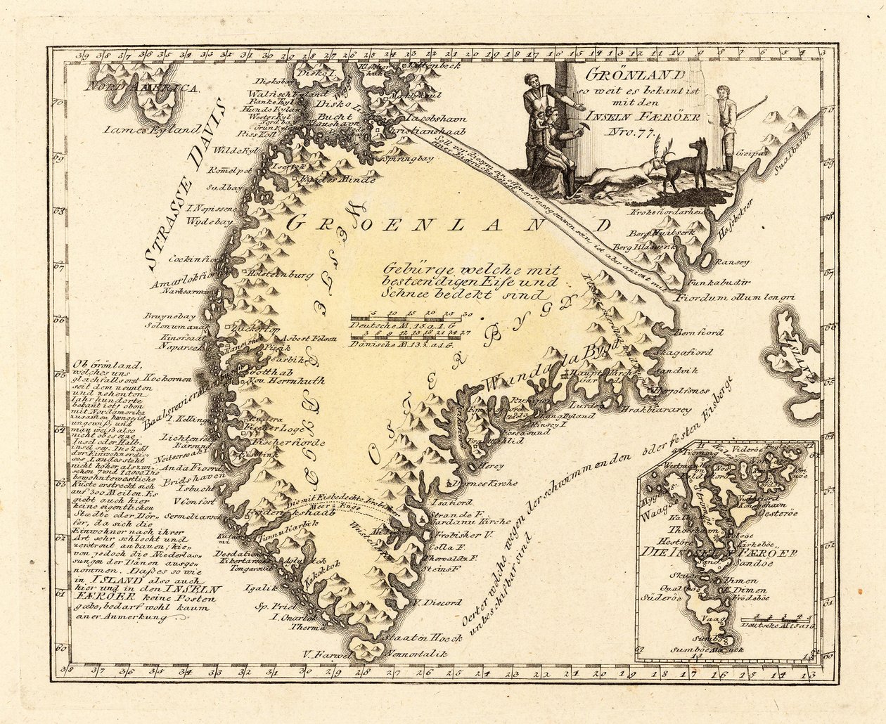 Grönland mit den Faeröer Inseln tekijältä Franz Johann Joseph von Reilly