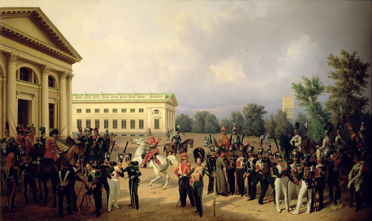 Venäjän kaarti Tsarskoje Selossa 1832, 1841 tekijältä Franz Krüger