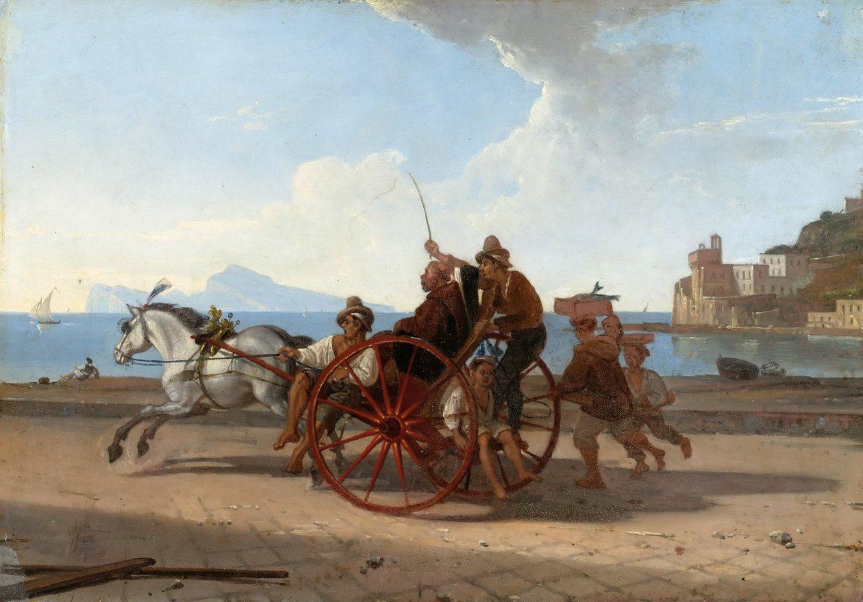 Napolilainen Carrete mit Mönch tekijältä Franz Ludwig Catel