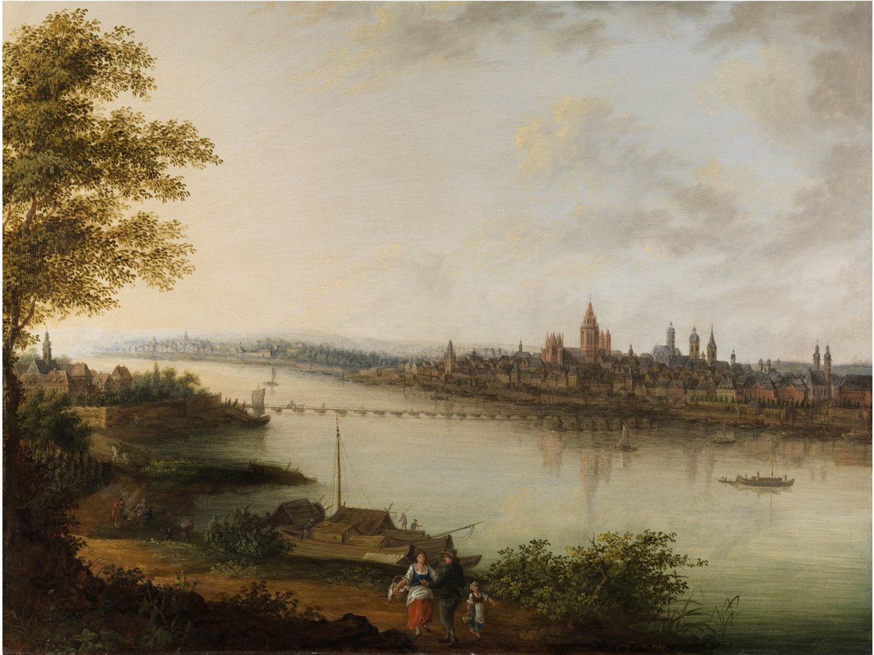 Stadtansicht von Mainz tekijältä Franz Ludwig Reichsgraf von Kesselstadt  
