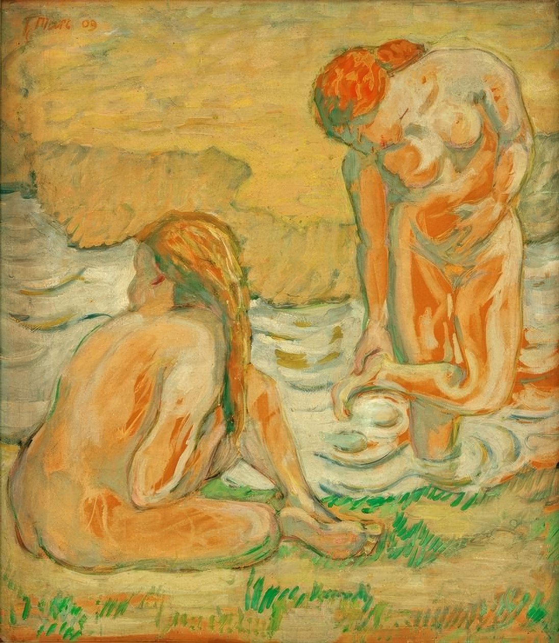 Aktkomposition II (Zwei badende Frauen) tekijältä Franz Marc