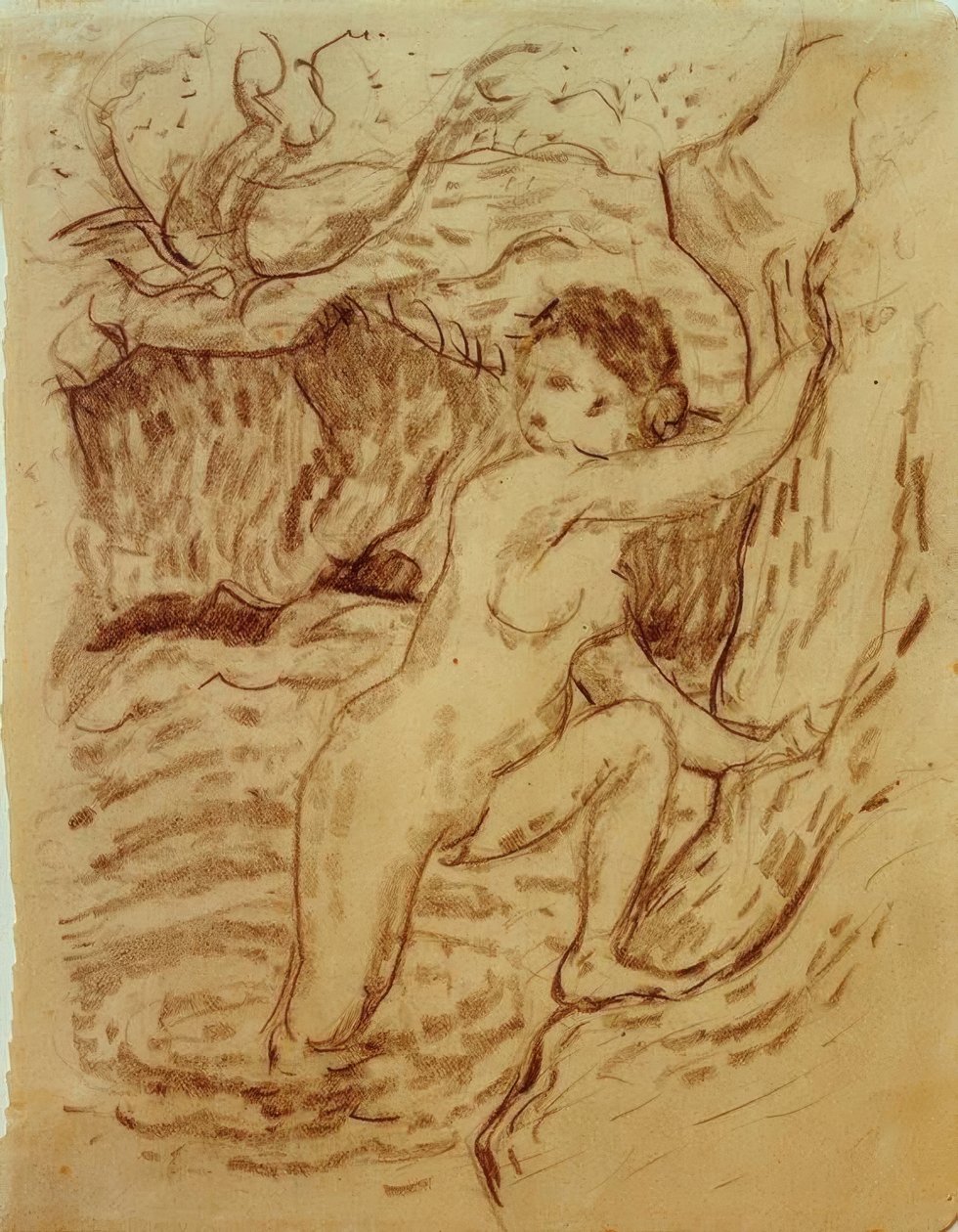 Badende I (pointillistisch) tekijältä Franz Marc