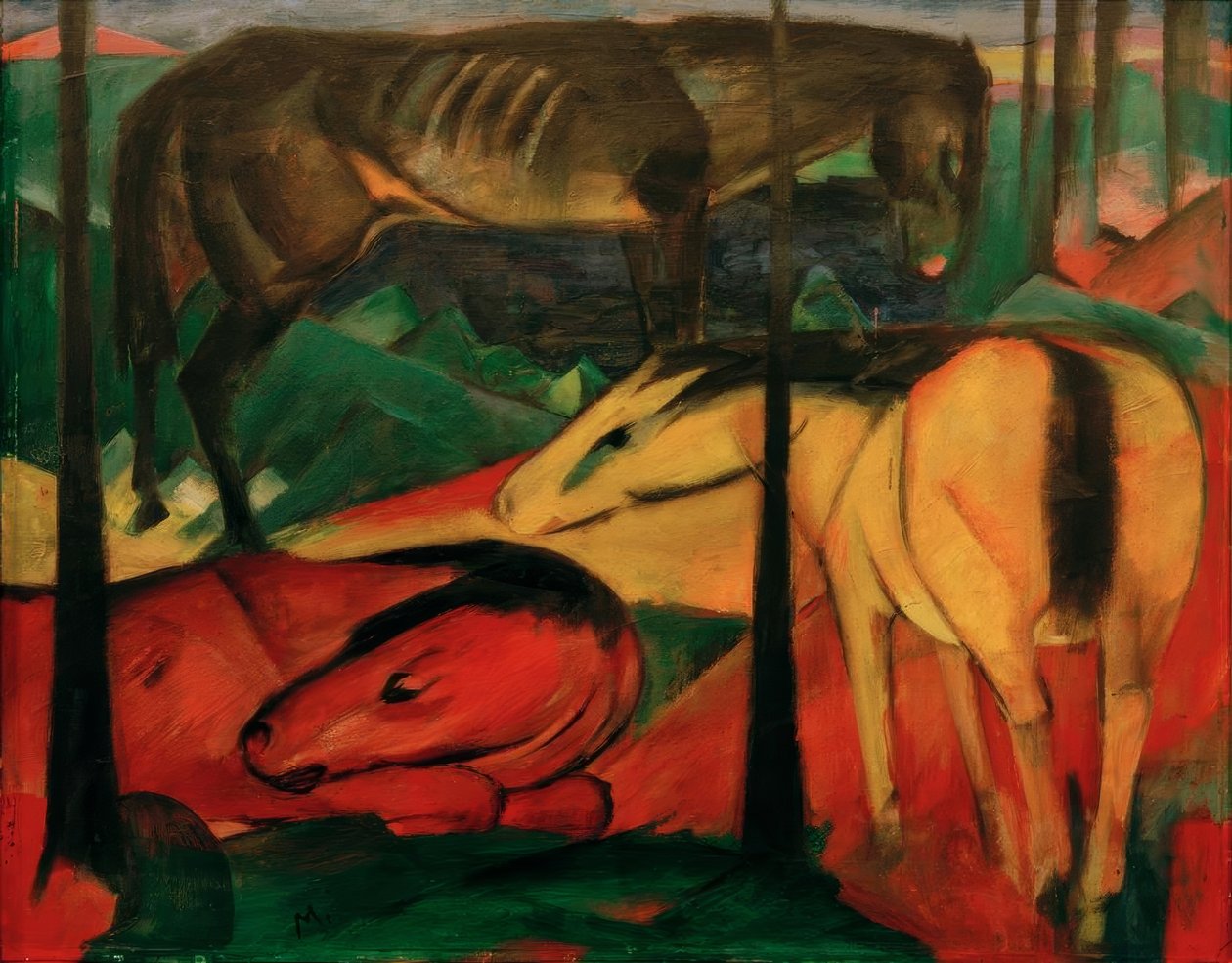 Kolme hevosta tekijältä Franz Marc