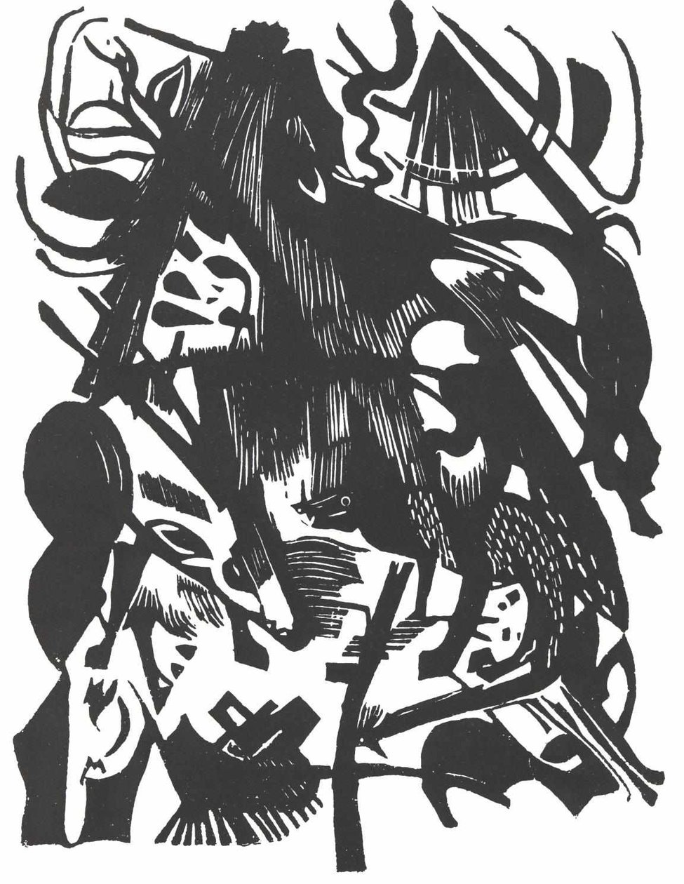 Geburt der Wölfe tekijältä Franz Marc