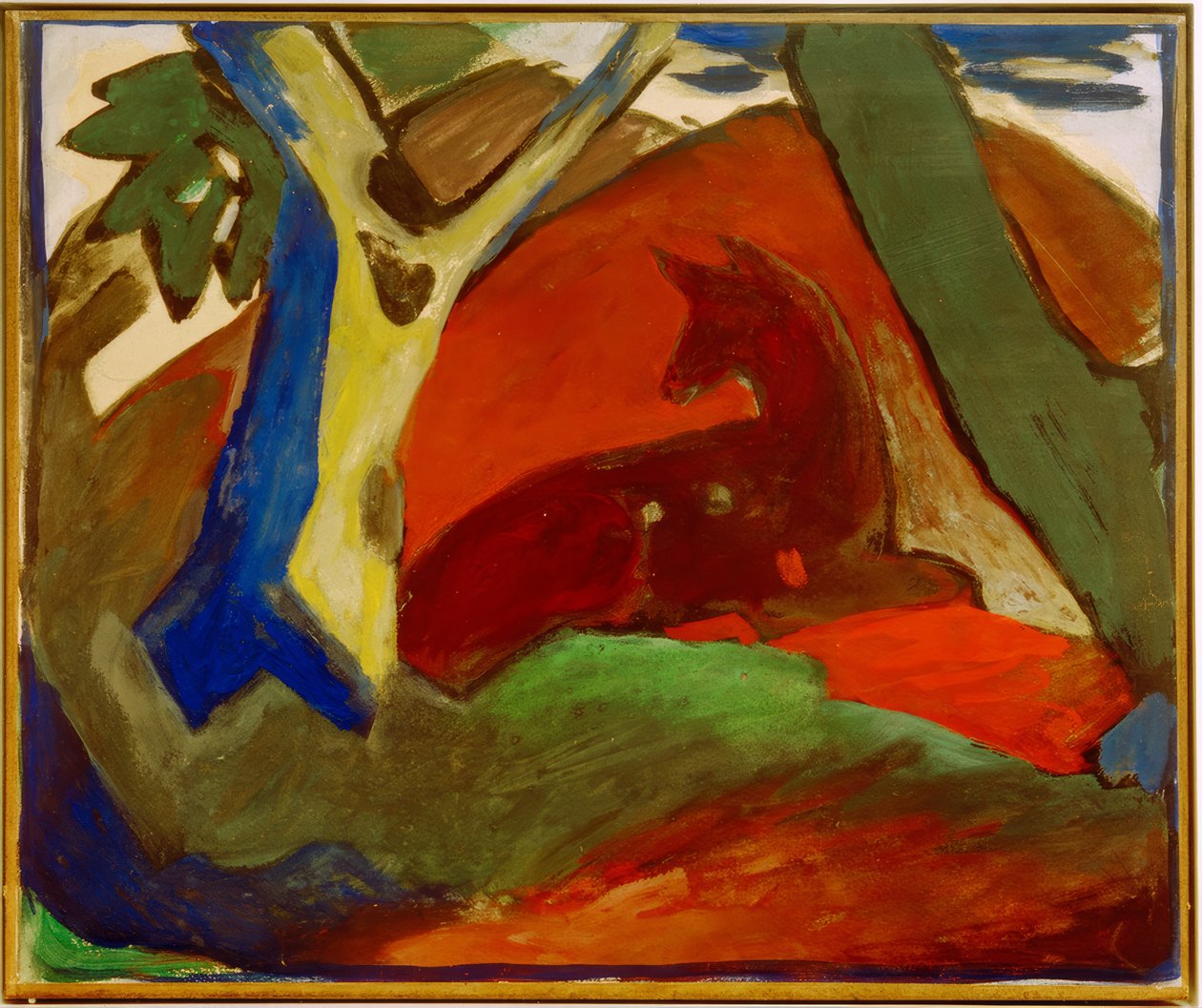 Kauerndes Reh tekijältä Franz Marc