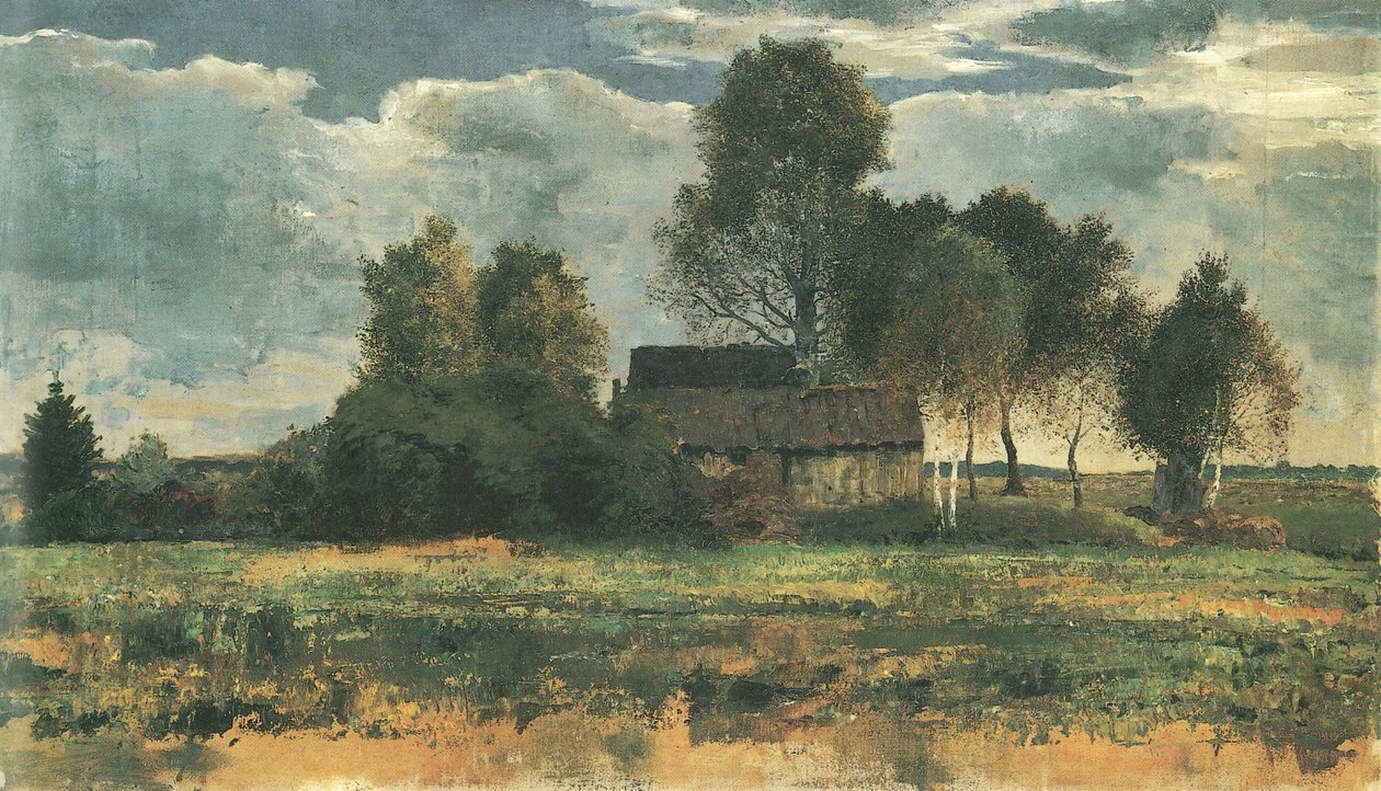 Moorhütten im Dachauer Moos tekijältä Franz Marc