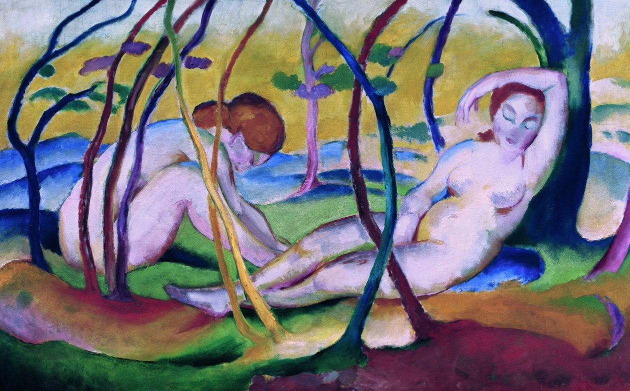 Alastonkuvat puiden alla tekijältä Franz Marc