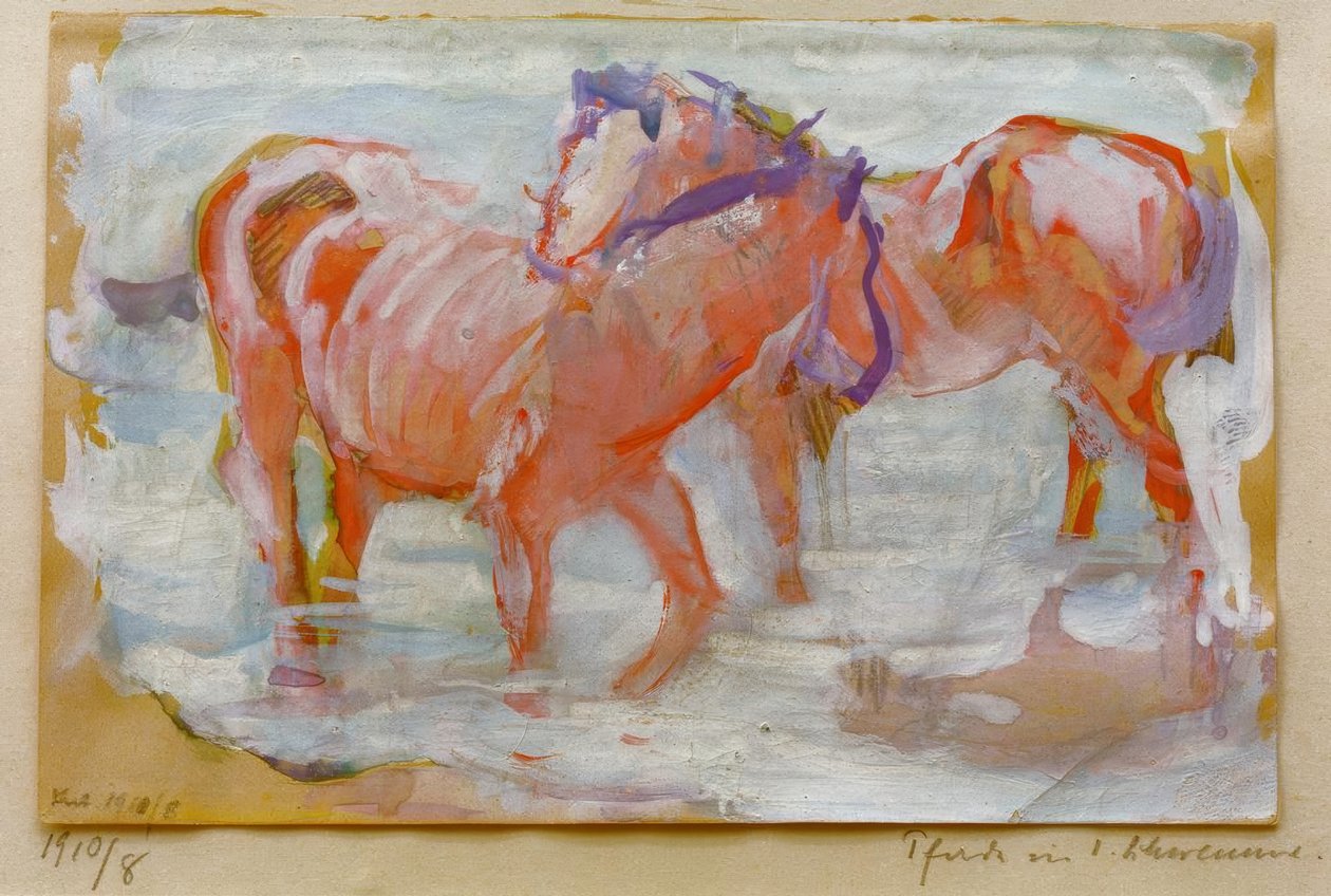 Pferde in der Schwemme tekijältä Franz Marc