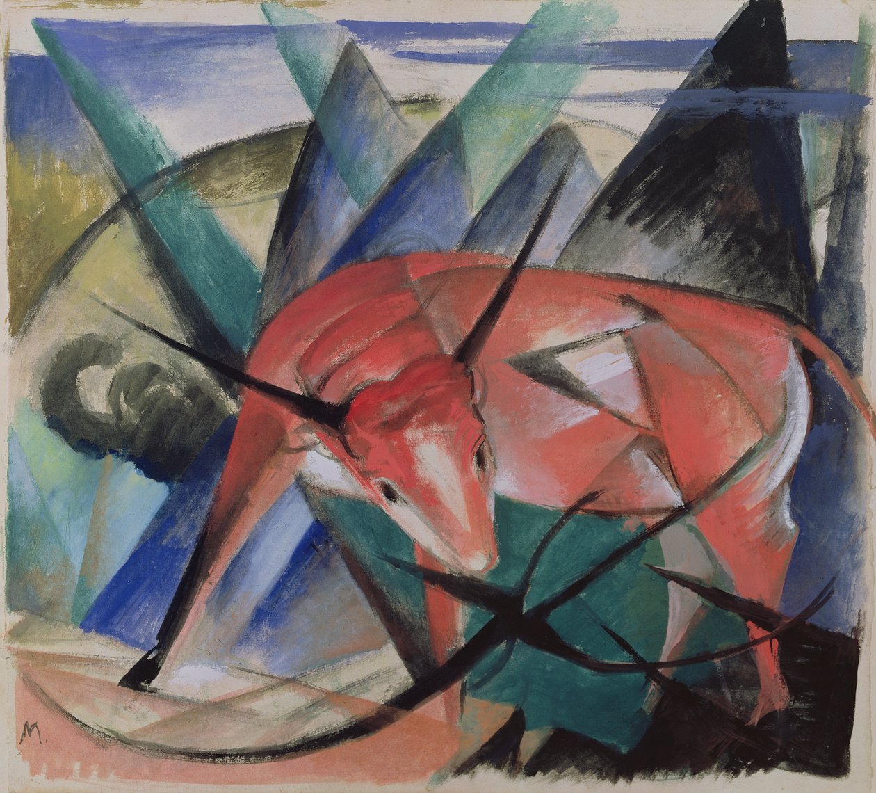 punainen härkä tekijältä Franz Marc