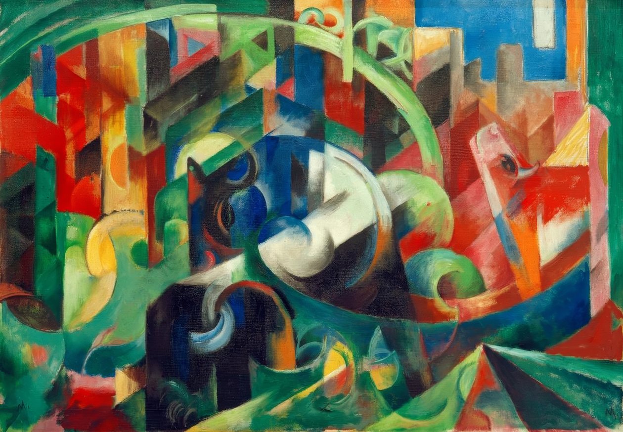 Rinder (Bild mit Rindern I) tekijältä Franz Marc