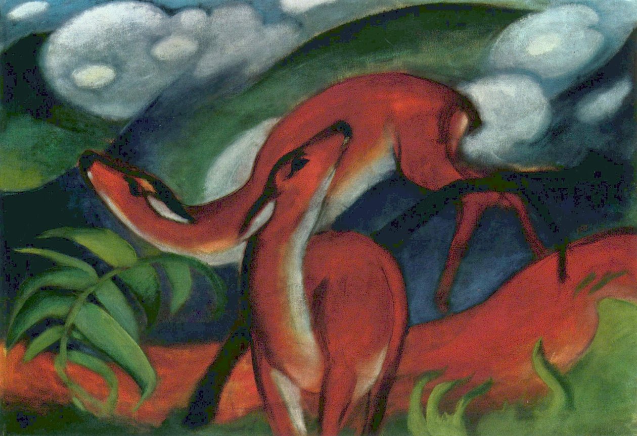 Punahirvi tekijältä Franz Marc