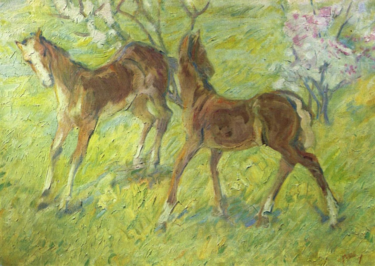 Springende Fohlen tekijältä Franz Marc