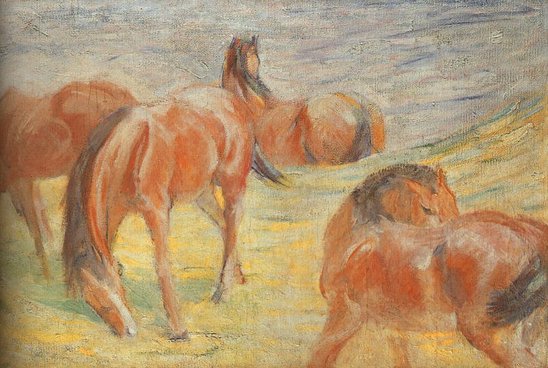 Weidende Pferde tekijältä Franz Marc