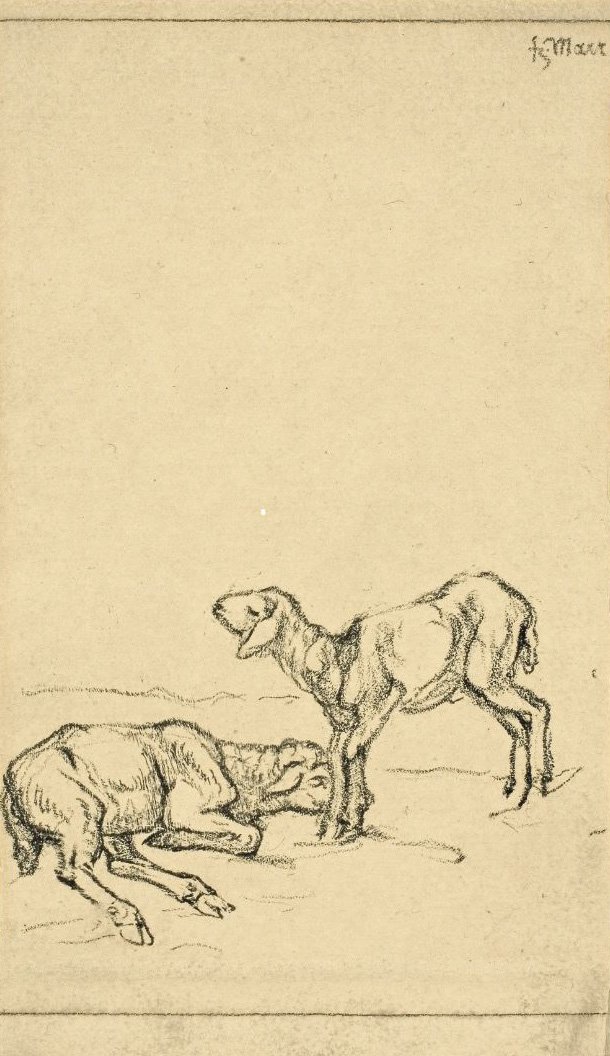 Zwei Lämmer tekijältä Franz Marc