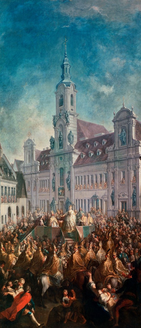 Itävallan keisarinna Maria Teresan (1717-80) kruunaus Pressburgissa, 1768 tekijältä Franz Messmer