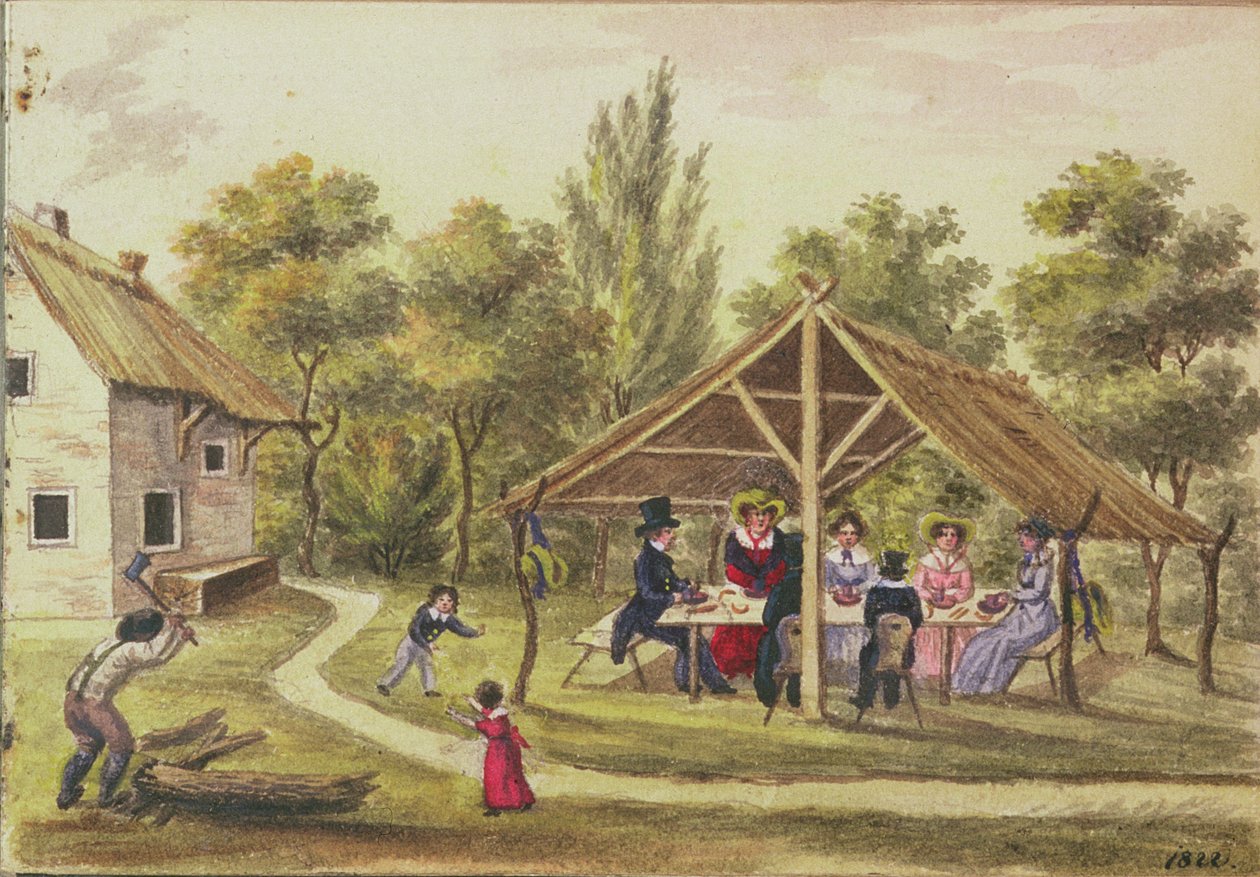 Iltapäivätee tavernassa Carl Baumannin päiväkirjasta, kirjoitettu 1813-25, 1822 tekijältä Franz Paumgarrten