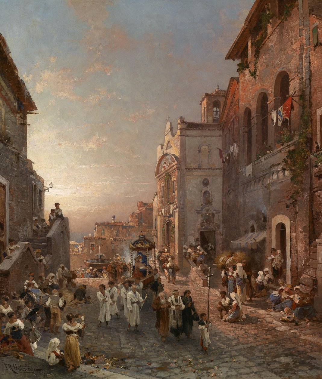 Kulkue jossain Italian kaupungissa tekijältä Franz Richard Unterberger
