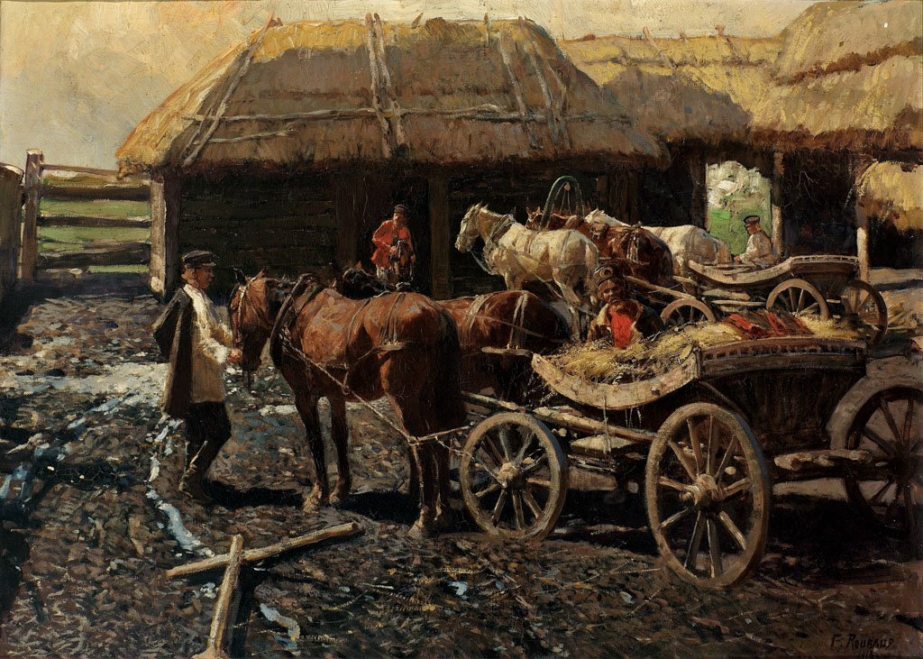 Poststation im Kaukasus tekijältä Franz Roubaud