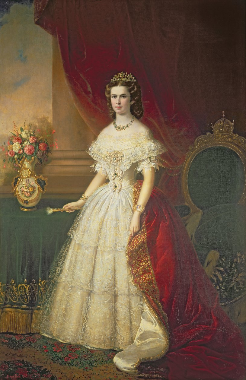 Keisarinna Elisabet Baijerin (1837-98), 1863 tekijältä Franz Russ