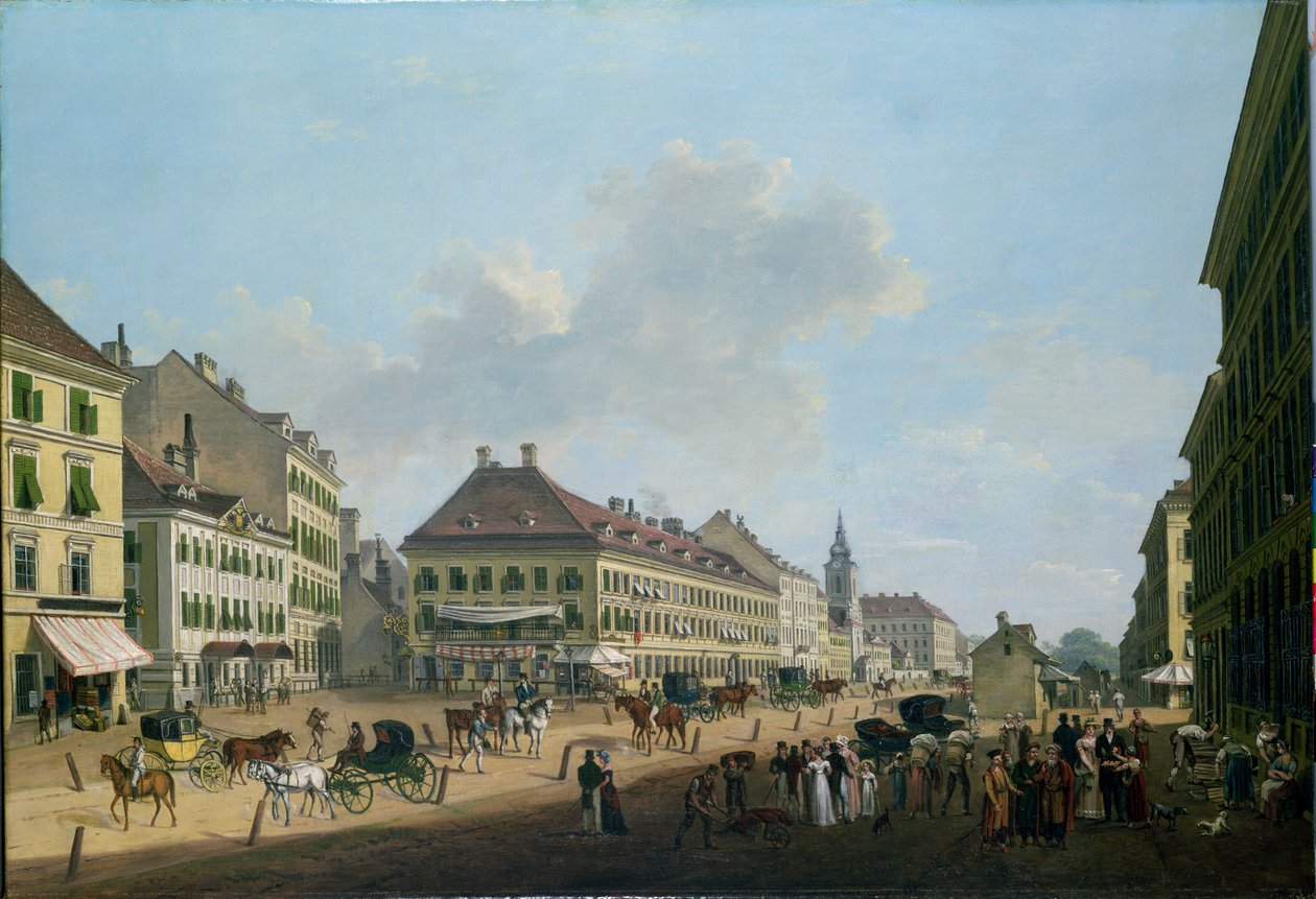 Wien, kävelykatu, 1824 tekijältä Franz Scheyerer