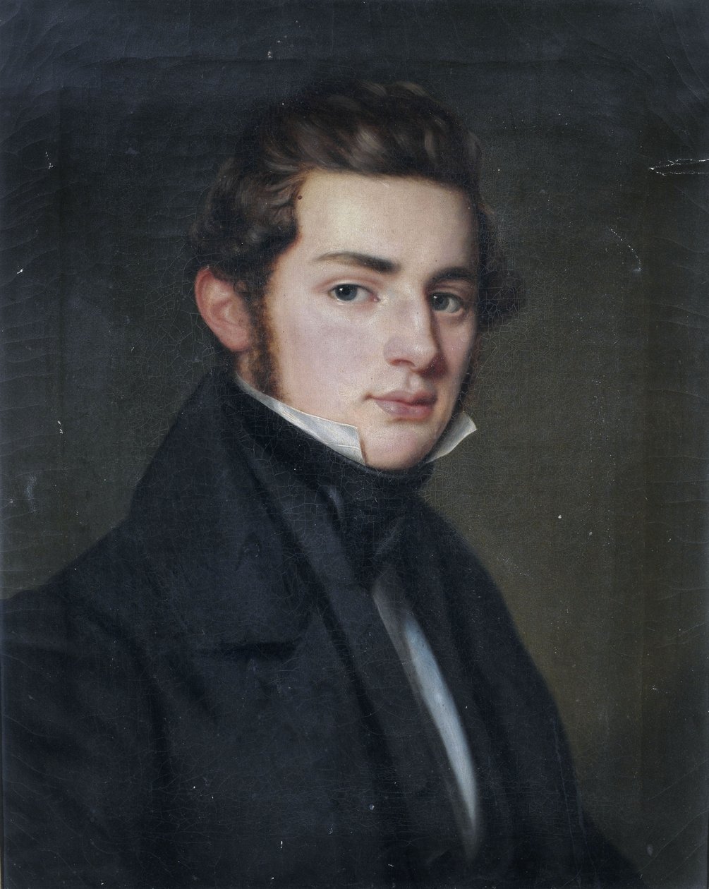 Bildnis eines jungen Herrn Schwarzem Gehrockissa Dreiviertelansicht nach rechtsissa. tekijältä Franz Seraph Stirnbrand