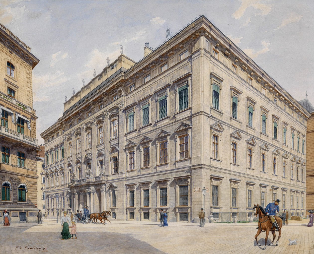 Das Stadtpalais Liechtenstein in Bankgasse tekijältä Franz Xaver Schleich