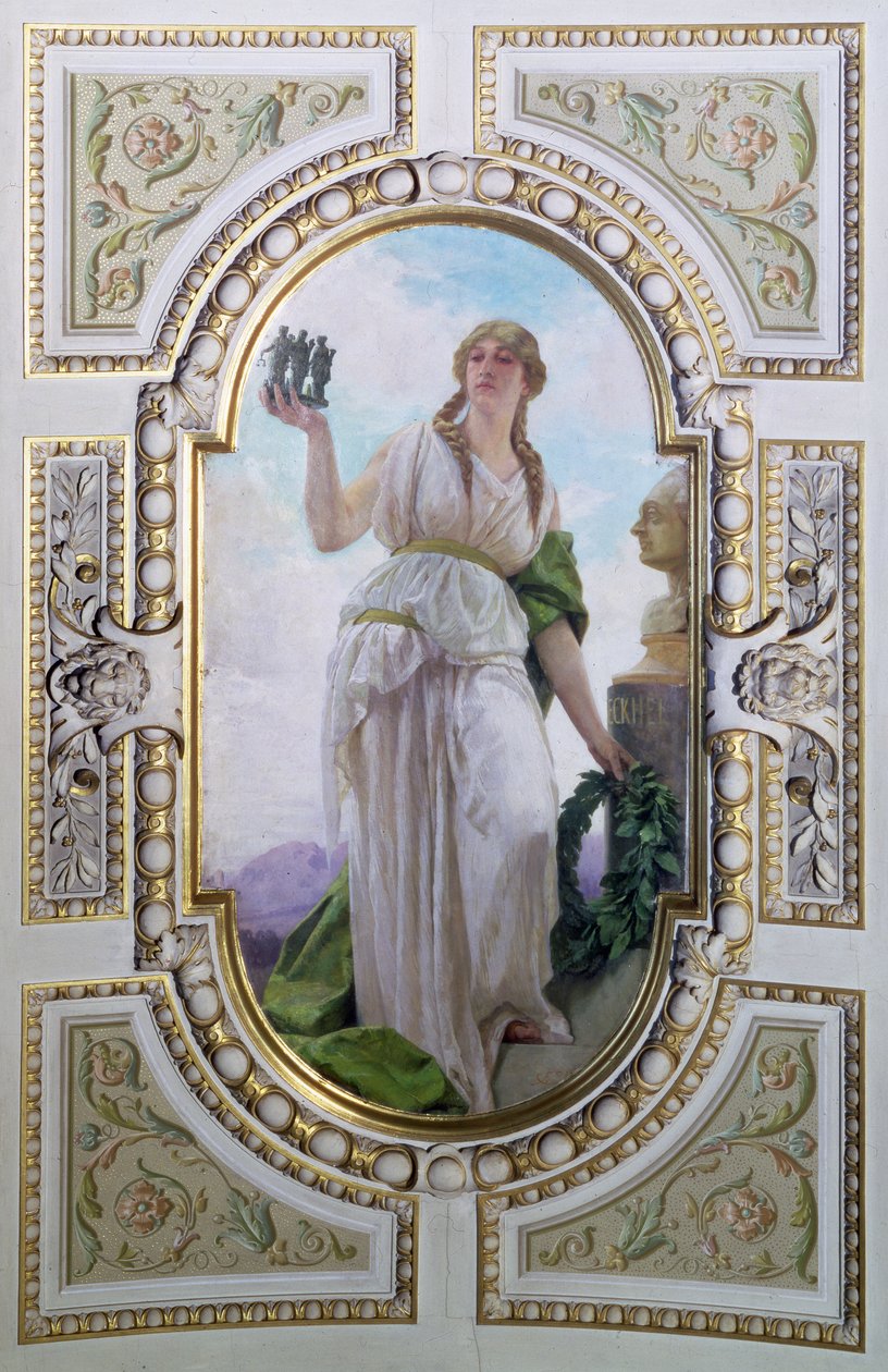 Numismatiikan allegorinen hahmo, 1890 (kattomaalaus) tekijältä Franz Xaver Simm