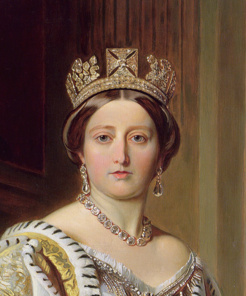 Kuningatar Victorian muotokuva, 1859 öljy kankaalle, yksityiskohta 192754 tekijältä Franz Xaver Winterhalter