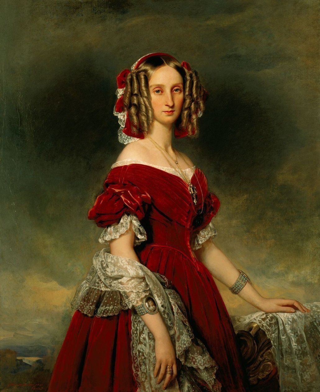 Porträt Louises von Orléans, Königin der Belgier tekijältä Franz Xaver Winterhalter