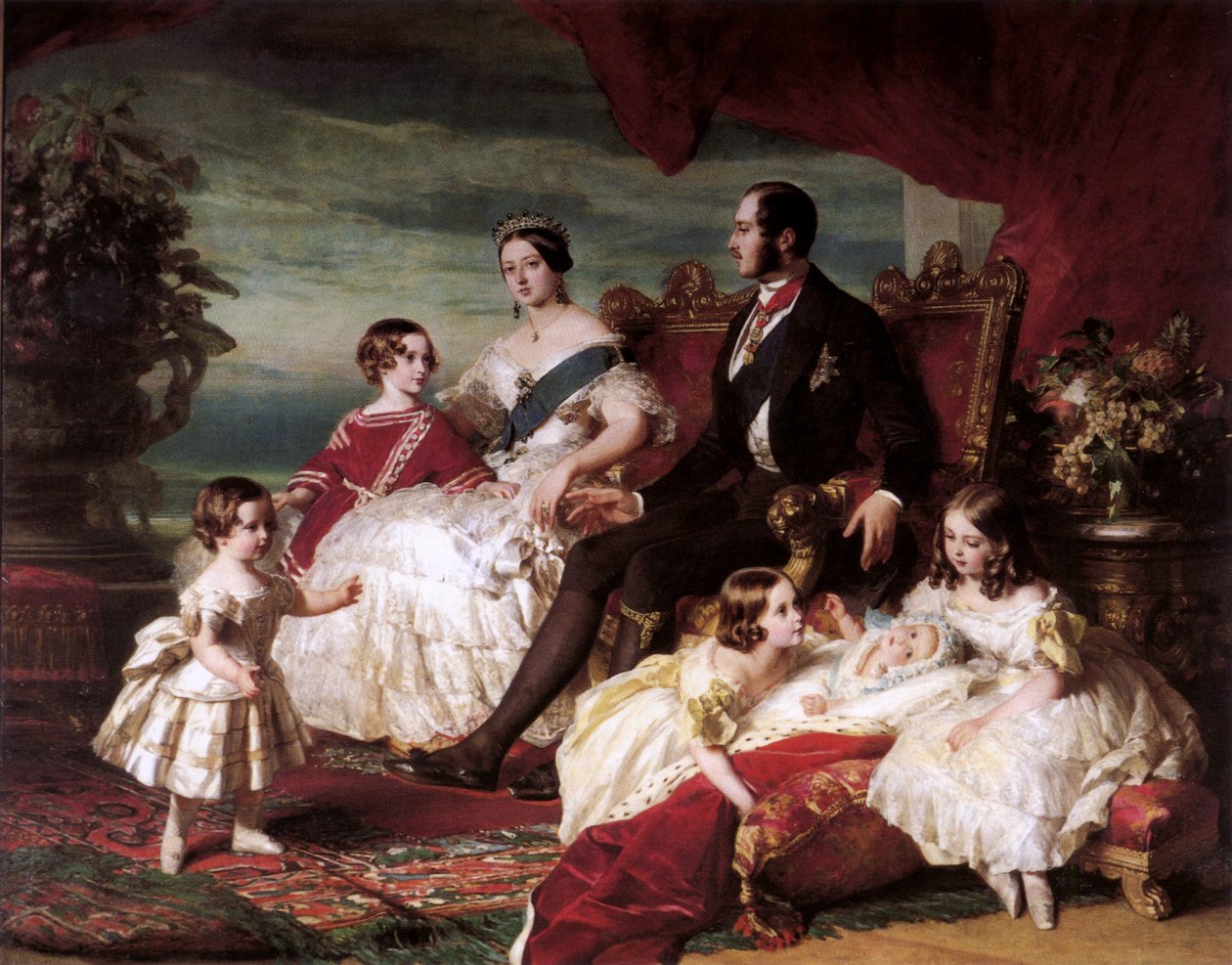 Kuningatar Victoria, prinssi Albert ja lapset tekijältä Franz Xaver Winterhalter