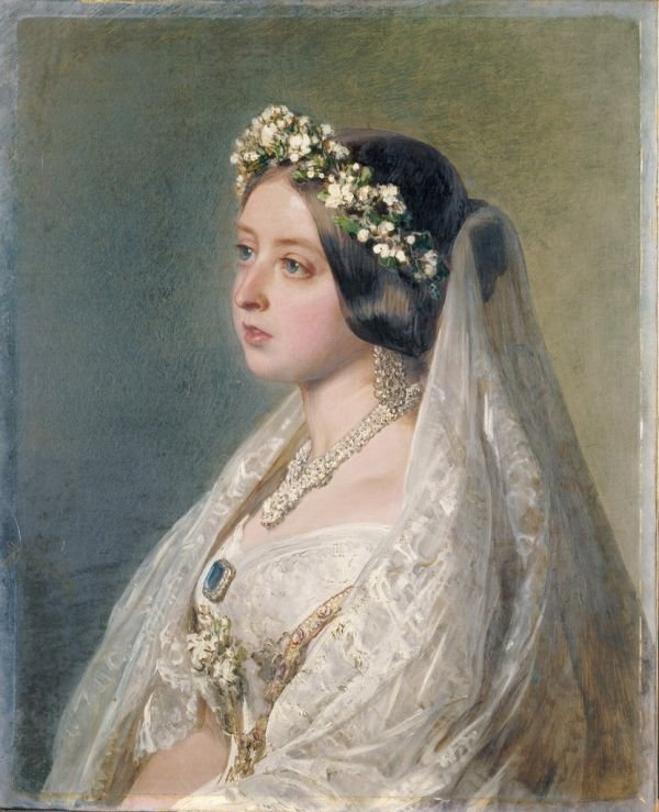 Kuningatar Victoria hääpuvussaan tekijältä Franz Xaver Winterhalter