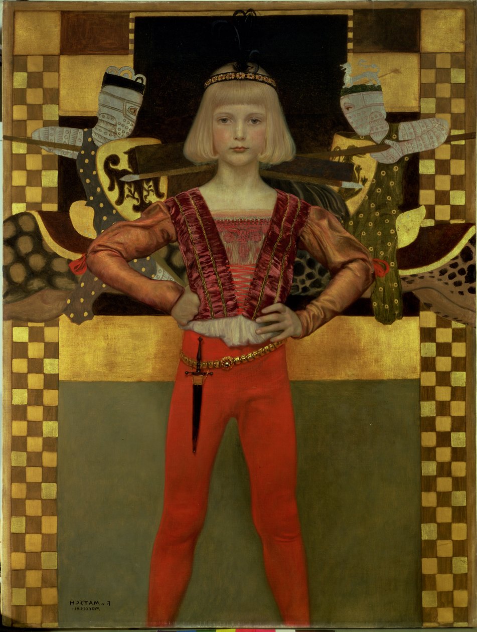 Poika keskiaikaisessa asussa, 1906 tekijältä Franz von Matsch